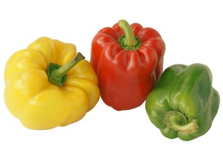 various colorful peppers as tasty vegetarian food