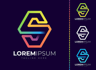 Letter s logo colorful gradient design template