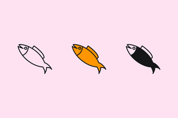 fish icons symbol vector elements for infographic web