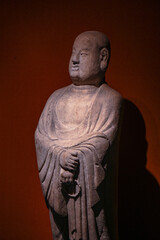Bodhisattva stone statue in ancient Chinese Buddhist temple