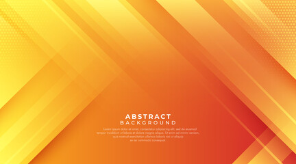 Abstract orange yellow vector background composition with gradient dynamic geometric. Modern simple rectangle geometric pattern design concept. Suit for poster, cover, flyer, website.