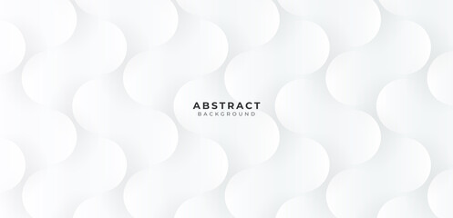 Abstract grey and white gradient circle geometric texture. Modern simple geometric vector design. White circles with drop shadows. Elegant transparency geometry layers element on white background.