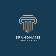 Initial QM pillar logo style, luxury modern lawyer legal law firm logo design © Abdul