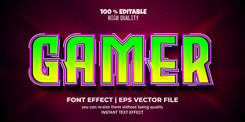 gamer text effect. editable font © salwani