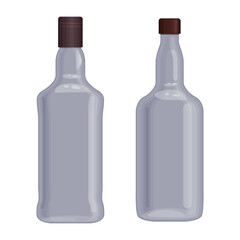 Set of glass bottles concept drink vector template