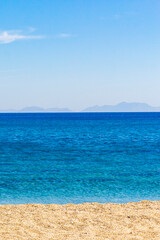 Obraz premium Most beautiful beaches on Kos Island in Greece panorama view.