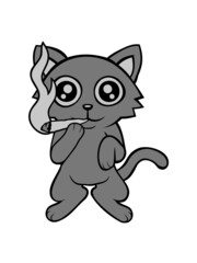 Weed rauchende Katze 