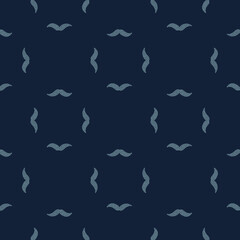 Mustache seamless pattern on. Vintage barber shop in doodle style.