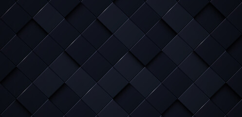 Modern abstract square metal block background. Elegant luxury three-dimensional geometric shapes element. Futuristic dark color square texture structure design. Vector illustration