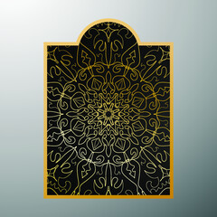 Ramadan motif frame with mandala elements