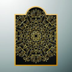 Ramadan motif frame with mandala elements