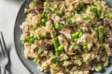 Homemade Italian Asparagus and Mushroom Risotto