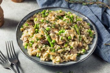 Homemade Italian Asparagus and Mushroom Risotto