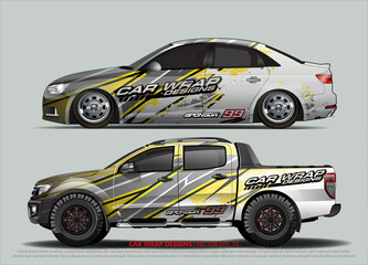 Obraz premium car wrap design. simple lines with abstract background vector concept for vehicle vinyl wrap and automotive decal livery