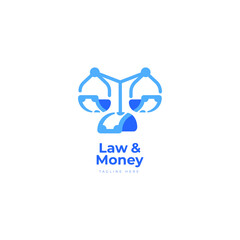 Law and Money consultant combination logo concept