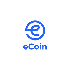 Obraz premium letter e and coin logo combination. Minimalist coin logo concept