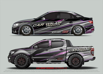 car wrap design. simple lines with abstract background vector concept for vehicle vinyl wrap and automotive decal livery