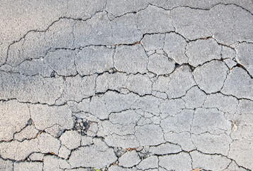 crack in concrete road surface