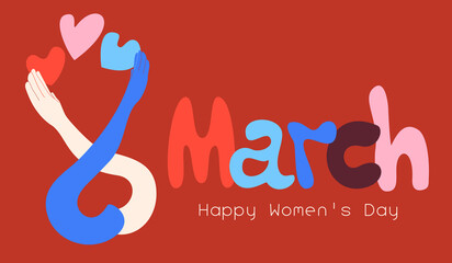 Obraz premium An abstract vector illustration on Break the Bias concept for International Women’s Day on eighth of March 2022