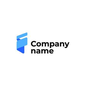 Minimalist blue wallet logo for accounting business or fintech company