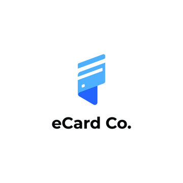 Minimalist blue wallet logo for accounting business or fintech company