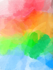 Rainbow painted background image with brush strokes