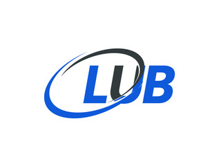LUB letter creative modern elegant swoosh logo design