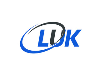 LUK letter creative modern elegant swoosh logo design