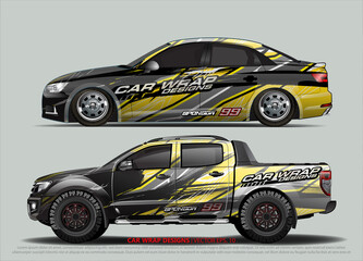 Fototapeta premium car wrap design. simple lines with abstract background vector concept for vehicle vinyl wrap and automotive decal livery
