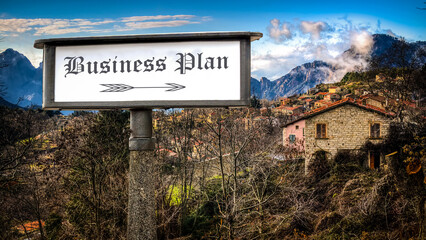 Fototapeta premium Street Sign to Business Plan