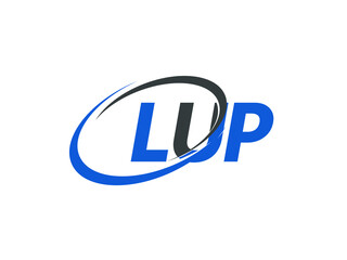 LUP letter creative modern elegant swoosh logo design
