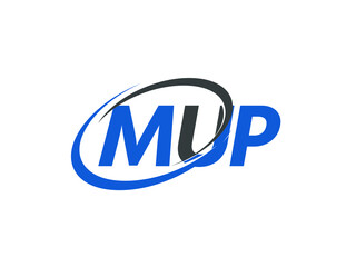 MUP letter creative modern elegant swoosh logo design