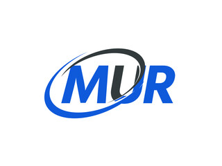 MUR letter creative modern elegant swoosh logo design