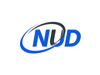 NUD letter creative modern elegant swoosh logo design