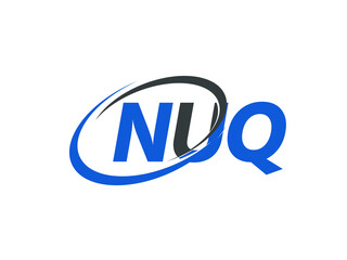 NUQ letter creative modern elegant swoosh logo design