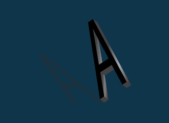 three-dimensional letter A . vector design