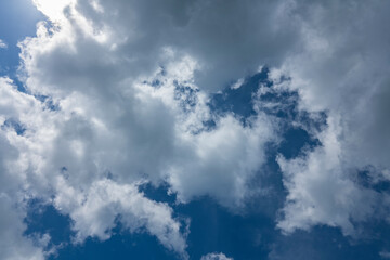 Sunny day, blue sky and white clouds