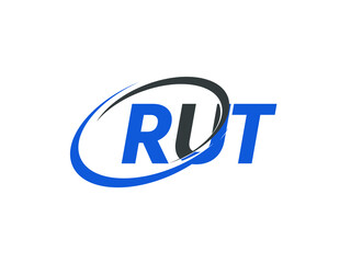 RUT letter creative modern elegant swoosh logo design