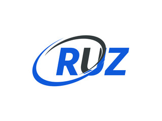 RUZ letter creative modern elegant swoosh logo design