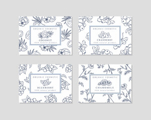 Cosmetics Boxes Set. Vector Wrapped Containers Label Cover Collection.
