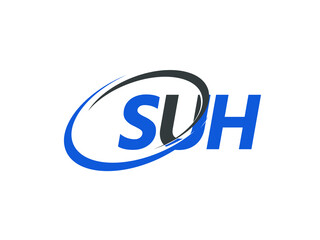 SUH letter creative modern elegant swoosh logo design