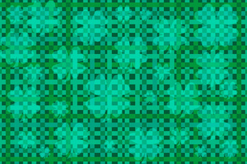 tartan pattern emerald st patricks day lucky shamrock green checkered celebration card plaid party clover overlay background