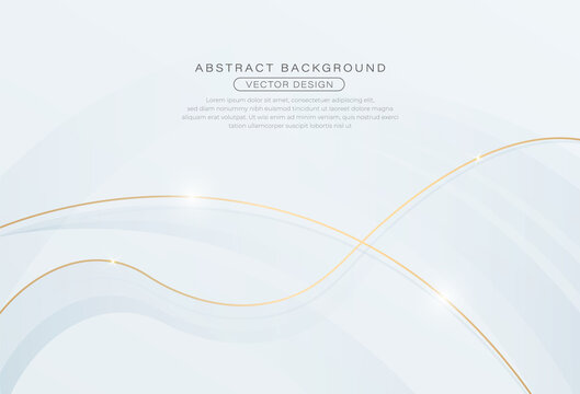 Elegant white abstract background with shiny gold wave lines. Modern simple texture graphic element. Luxury smooth and clean subtle vector illustration. Suit for poster, cover, brochure, presentation