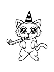 Katze Geburtstag Party 