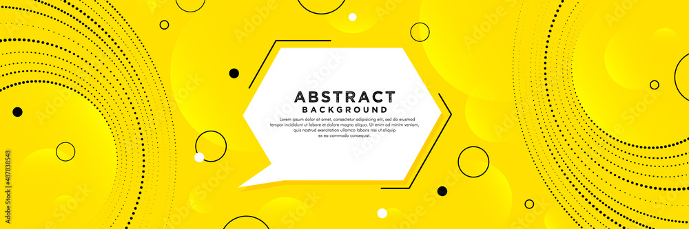 Wall mural abstract modern yellow gradient background with halftone decoration. trendy simple dynamic circles g