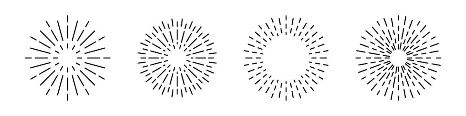 Obraz premium Sunburst set. Big collection sunburst best quality. Web banner. Vector Illustration.