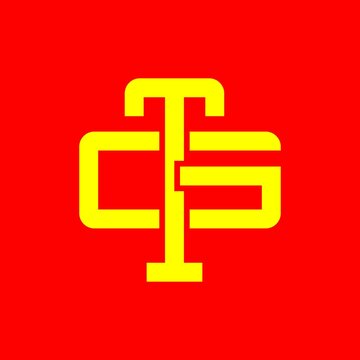 GT, TG, monogram logo overlapping, golden yellow color on a red background	