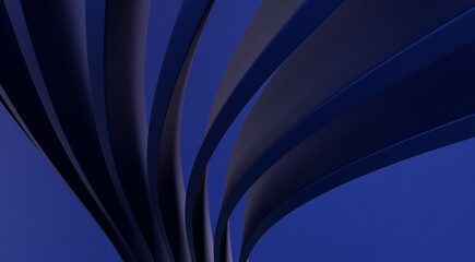 blue Abstract Panoramic Background. Minimal Striped Wallpaper