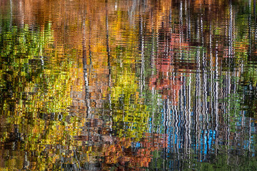 Autumn reflections, Strahl Lake, Brown County State Park, Indiana