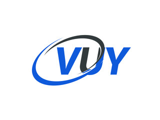 VUY letter creative modern elegant swoosh logo design